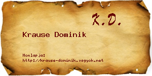 Krause Dominik névjegykártya